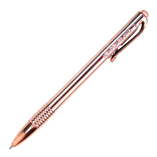 Esferográfica de gel NEWPEN Clic Sensations Metallic 2.0 rosa gold escrita vermelha 0,7mm