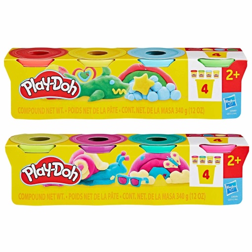 Plasticina pack 4 cores 340g sortido PLAY-DOH HASBRO