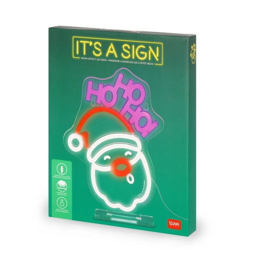 Placa LED com efeito néon It's a Sign - Pai Natal LEGAMI It's Christmas Time