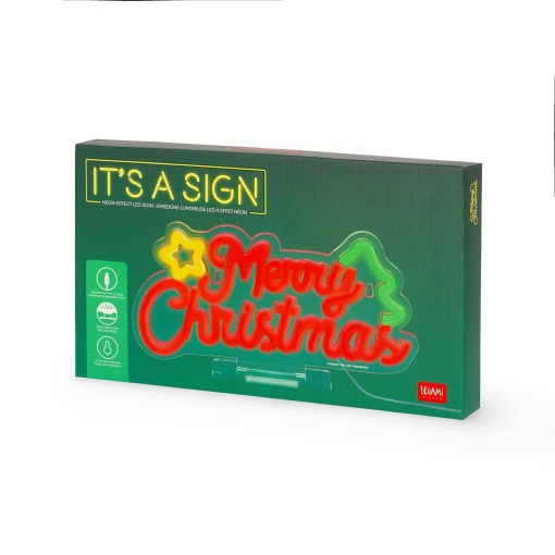 Placa LED com efeito néon It's a Sign - Merry Christmas LEGAMI It's Christmas Time