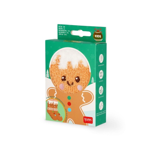 Meias antiderrapantes LEGAMI It's a Match! Natal - biscoito de gengibre 26-34