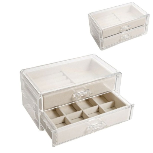 Guarda-joias D'CASA 2 gavetas branco 19x11,2x9cm 2676322