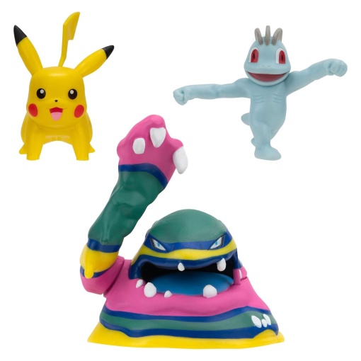 Pokémon multipack 3 figuras - Pikachu + Alolan Mulk + Machop