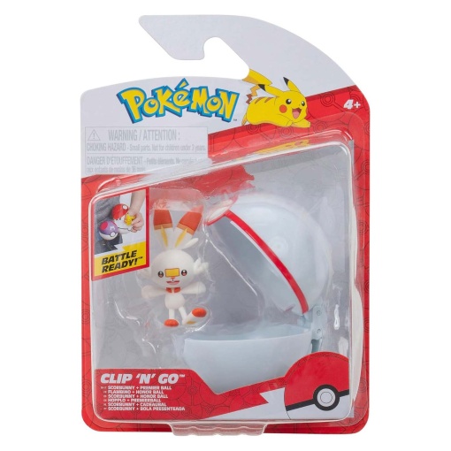 Pokémon Clip n'Go - Scorbunny + bola presenteada