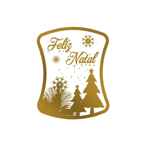 Etiquetas adesivas em rolo de/para "Feliz Natal" dourado/branco JOLUMO - 200 unidades 922