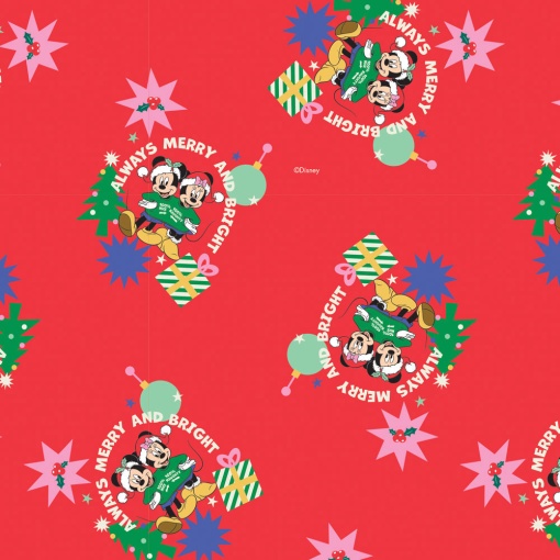 Papel de embrulho JOL Disney Natal 70x100cm Mickey e Minnie