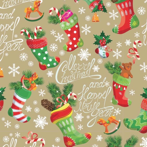 Papel de embrulho JOL Natal 70x100cm Merry Christmas & Happy New Year
