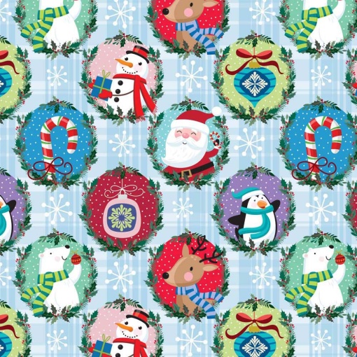 Papel de embrulho JOL Natal 70x100cm bolas de Natal