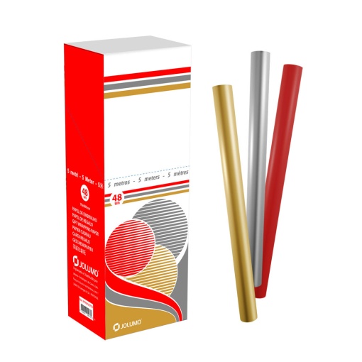 Papel de embrulho JOL Natal rolito 70x500cm liso sortido