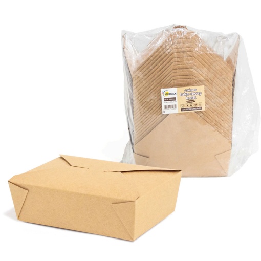 Caixa take away kraft 2000ml IBERPACK - 25 unidades