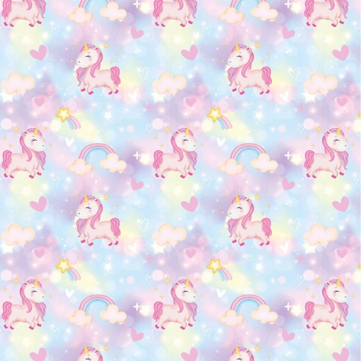 Papel de embrulho AMBAR infantil 70x100cm unicórnio