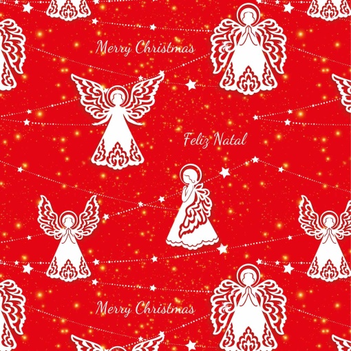 Papel de embrulho AMBAR Natal 70x100cm anjos