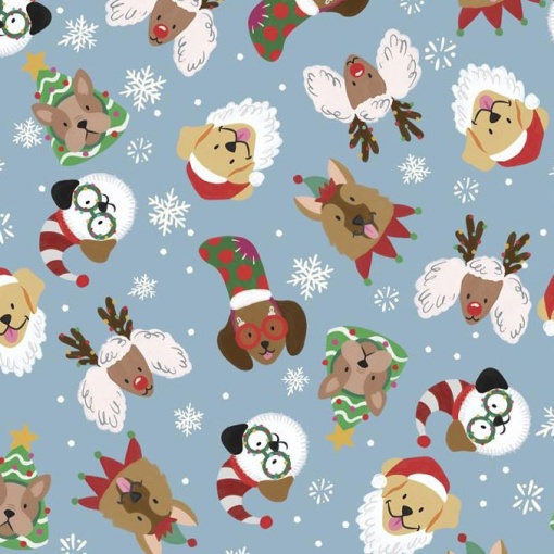 Tecido HILOGAR Christmas Miniatures III azul 1x1,10m
