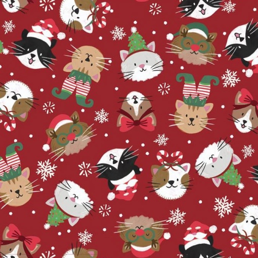 Tecido HILOGAR Christmas Miniatures III vermelho 1x1,10m