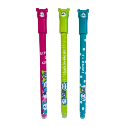 Esferográfica apagável M&G I Erase Fun So Many Cats Gel 0,5mm sortido