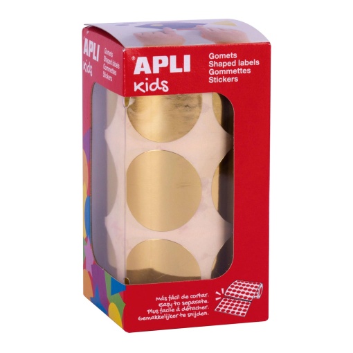 Etiquetas adesivas em rolo 33mm dourado  APLI KIDS - 128 unidades