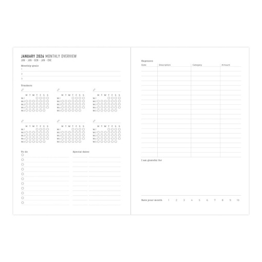 Agenda semanal A5 2026 Letts of London Conscious Sage