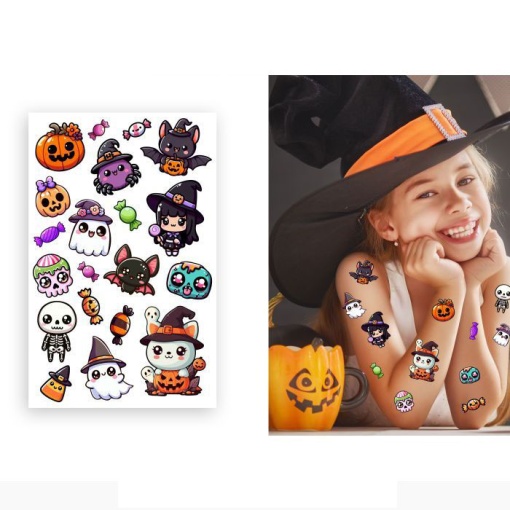 Tatuagens de Halloween pequenos monstros