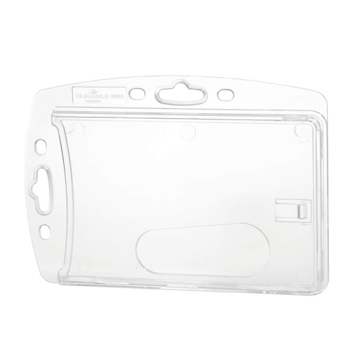 Crachá com furo rígido horizontal/vertical 54x85mm transparente DURABLE