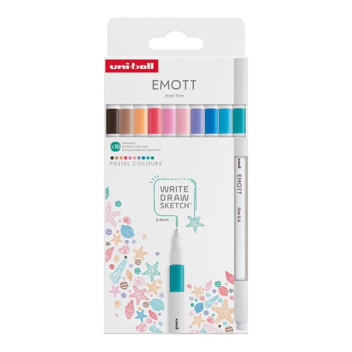 Fineliner UNI-BALL Emott 0,04mm 10 cores pastel