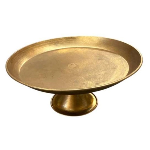 Prato com base dourado 22cm
