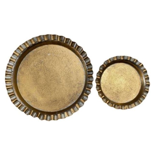 Conjunto 2 pratos dourados