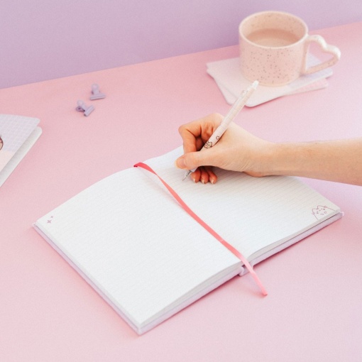 Caderno de pelúcia A5 PUSHEEN Moments pautado 96 folhas 100g