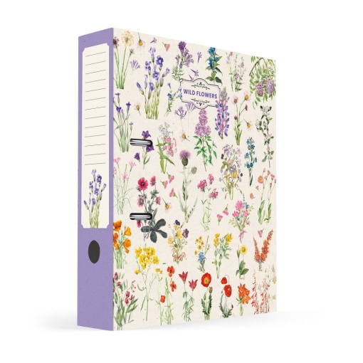 Dossier escolar A4 Wild Flowers lombada larga 2 argolas