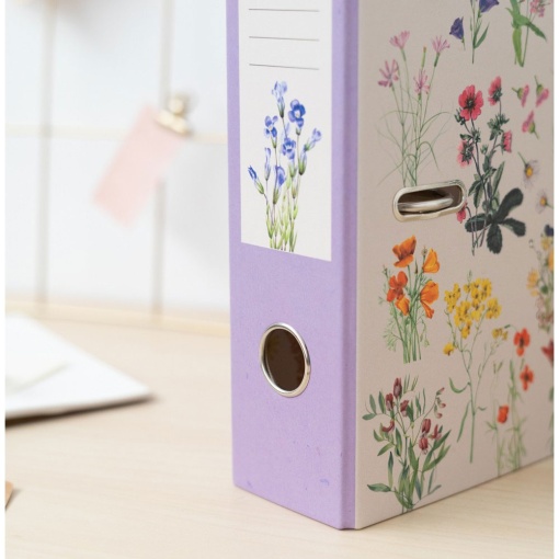 Dossier escolar A4 Wild Flowers lombada larga 2 argolas