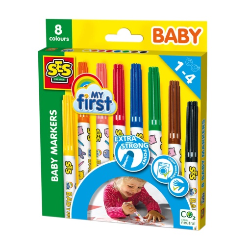 As minhas primeiras canetas de feltro 8 cores SES CREATIVE My First