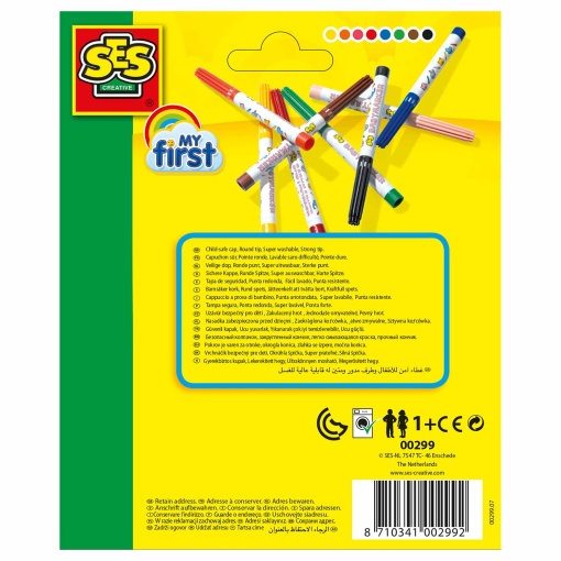 As minhas primeiras canetas de feltro 8 cores SES CREATIVE My First