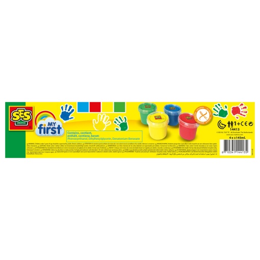 A minha primeira pintura com dedos 4 cores x 145ml SES CREATIVE My First