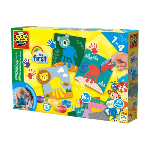 A minha primeira pintura com dedos com pegada de animais SES CREATIVE My First