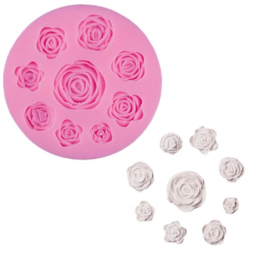 Molde de silicone rosas 9X9,51,3CM STAFIL
