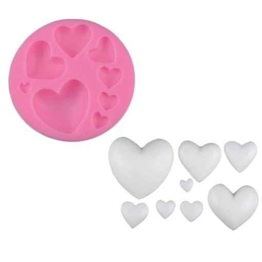 Molde de silicone corações 7,5X1,3CM STAFIL