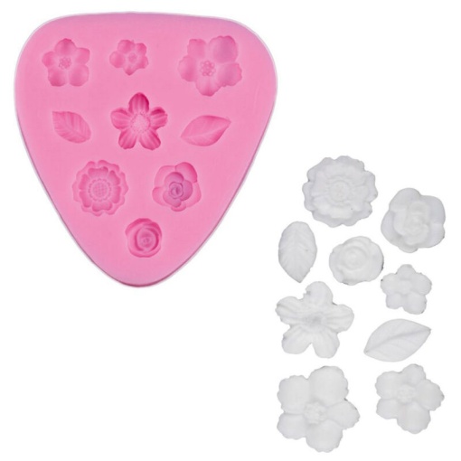 Molde de silicone mini flores 8,2X7,8X1CM STAFIL