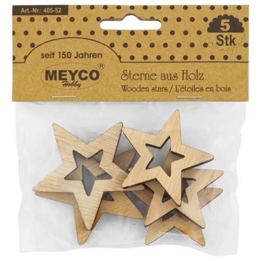 Estrela de madeira MEYCO - 4 unidades