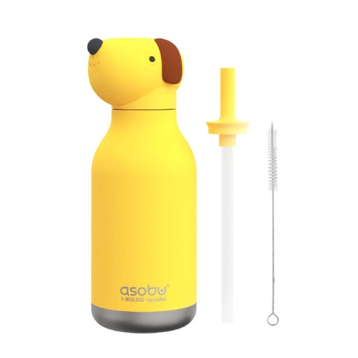 Garrafa térmica com palhinha ASOBU Bestie 460ml cão
