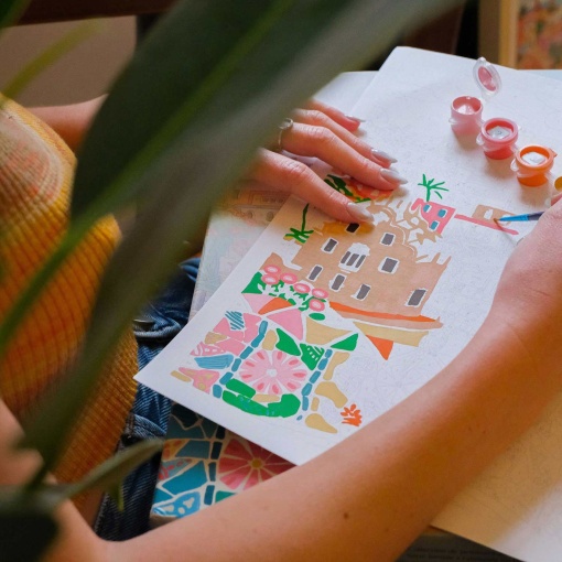 Pintar por números La Petite Épicerie Petit Pinceau 24,5x32,5cm - Barcelona