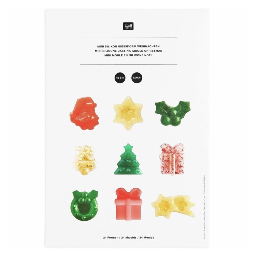 Molde de silicone 24 motivos de Natal 21,5x14,5x2cm RICO DESIGN