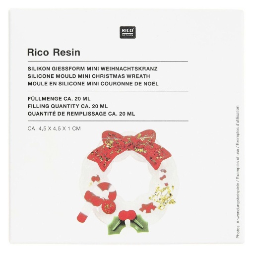 Molde de silicone coroa de Natal 4,5x4,5x1cm RICO DESIGN