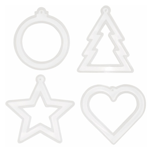 Molde de silicone 4 pendentes de Natal 8X8X0,5cm RICO DESIGN