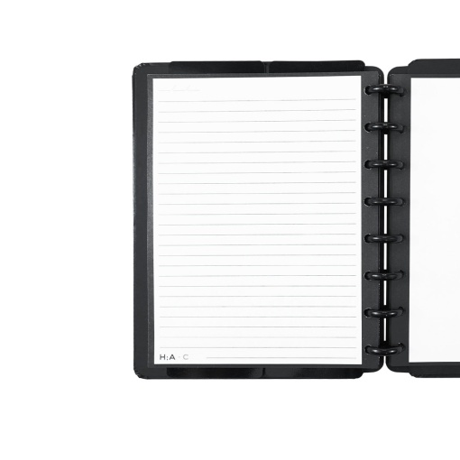 Caderno inteligente A5 pautado black ink by Alexandra Herchovitch