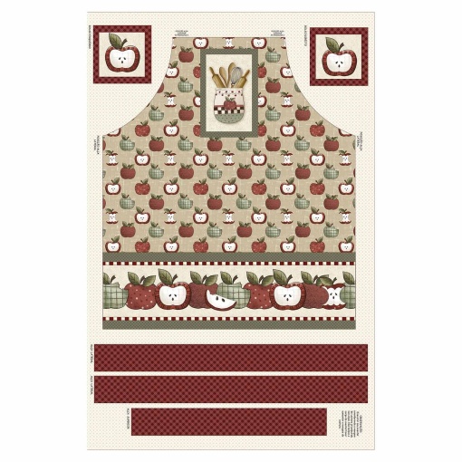 Tecido fuxicos e fricotes Natal dos sonhos painel avental maças 110x75cm