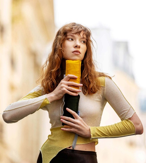 Guarda-chuva de encolher manual 17,5 cm ANATOLE Martin mostarda