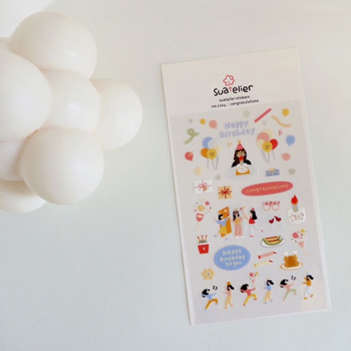 Autocolantes SUATELIER happy birthday (1 folha)
