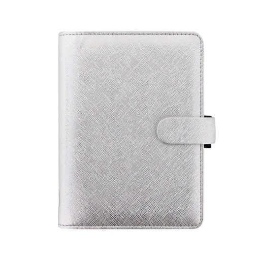 Organizer semanal Personal FILOFAX Saffiano Metallic prateado