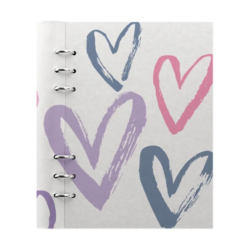 Organizer Clipbook A5 FILOFAX Joy corações branco