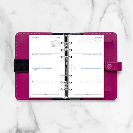 Recarga semanal 2026 para organizer Personal FILOFAX