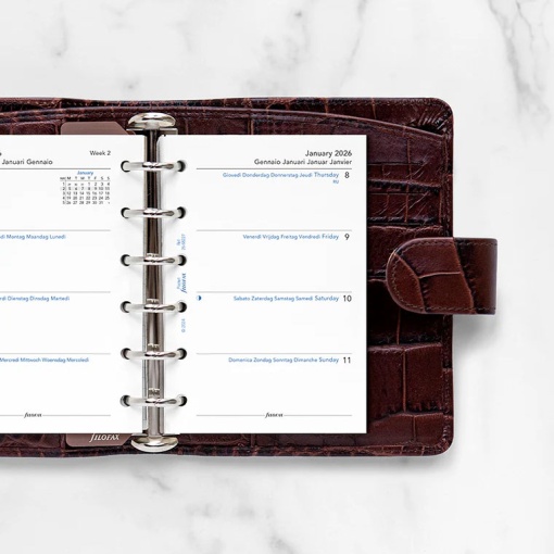 Recarga semanal 2026 para organizer Pocket FILOFAX
